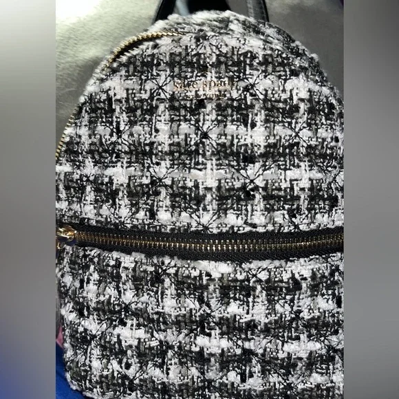Kate Spade NWOT Tweed Backpack in Black and White - Picture 7 of 7